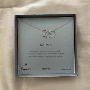 Silver Dogeared Karma Three-Ring Necklace